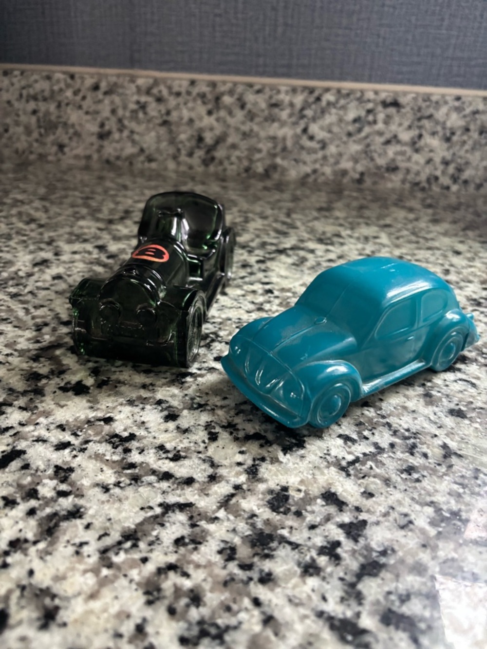 Vintage Avon Tealand green Classic glass Cars